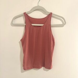 Aerie Pink Fitted Crop Tank Top
